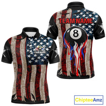Load image into Gallery viewer, Grunge Dripping Pool 8 Ball Men Billiard Shirts Custom US Flag Patriotic Billiard Jerseys NYN2293