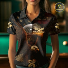 Load image into Gallery viewer, US Flag Eagle Retro Patriotic Billiard Shirts For Women Custom Pool 8 Ball Billiard Jerseys NYN2298