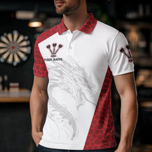 Load image into Gallery viewer, Personalized White-Red Dragon Dartboard Dart Shirts For Men Outfits Dart Team Jerseys NYN0033