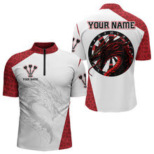 Load image into Gallery viewer, Personalized White-Red Dragon Dartboard Dart Shirts For Men Outfits Dart Team Jerseys NYN0033