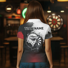 Load image into Gallery viewer, Custom Black And Red Eagle Dartboards Dart Shirts For Women Outfits Dart Tournament Jerseys NYN0035