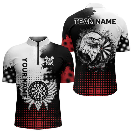 Custom Black And Red Eagle Dartboards Dart Shirts For Men Outfits Dart Tournament Jerseys NYN0035