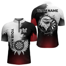 Load image into Gallery viewer, Custom Black And Red Eagle Dartboards Dart Shirts For Men Outfits Dart Tournament Jerseys NYN0035