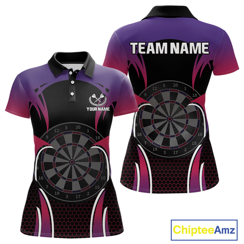 Colorful Gradient Dartboard Halftone Pattern Darts Shirt For Women - Custom Name NYN0384