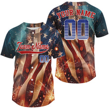 Load image into Gallery viewer, US Flag Baseball Jersey For Men Custom Patriotic Baseball Jersey With Name &amp; Number NYN0850