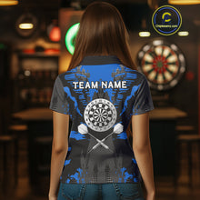 Load image into Gallery viewer, Silver Dartboard Blue Grunge Polo Dart Shirt For Women Personalized Outfits Darts Team Jerseys NYN0855
