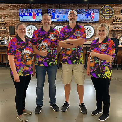 Angry Beer & Cowboy Dart Arrow Funny Dart Shirt For Men Custom Colorful Splash Dart Team Uniforms NYN4265