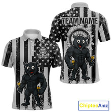 Load image into Gallery viewer, Custom Grunge Grey Owls Dartboard Funny Dart Team Patriotic Men Polo Shirt NYN1536