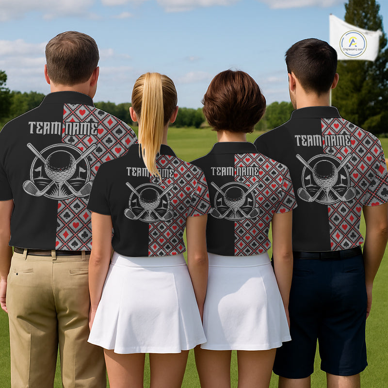 Personalized Mens Golf Polo Shirt Custom Name Poker Cards Golfer Jersey Golf Team Uniform NYN4675