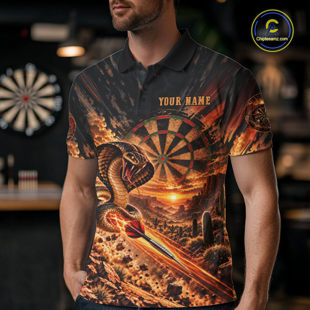 Personalized Cobra Snake Dart Jersey For Men Custom Desert Sunset Darts Apparel Darts Team Shirt NYN5048