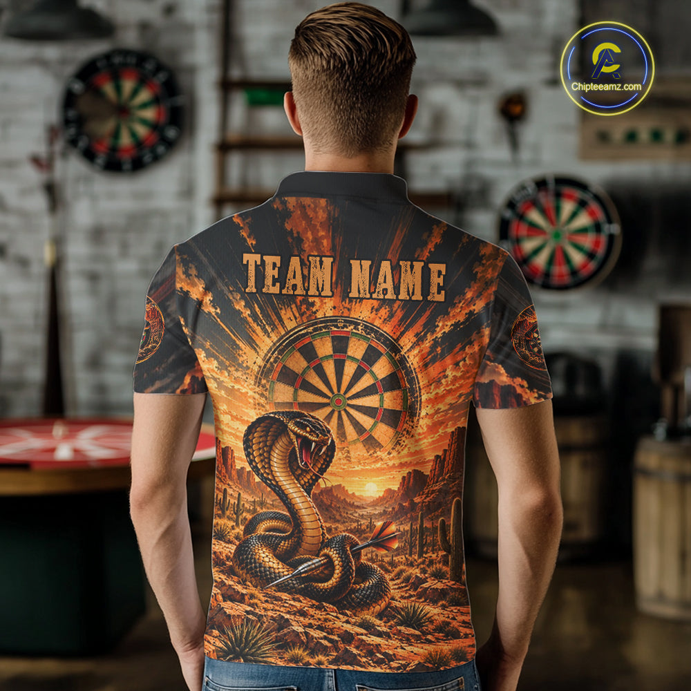 Personalized Cobra Snake Dart Jersey For Men Custom Desert Sunset Darts Apparel Darts Team Shirt NYN5048