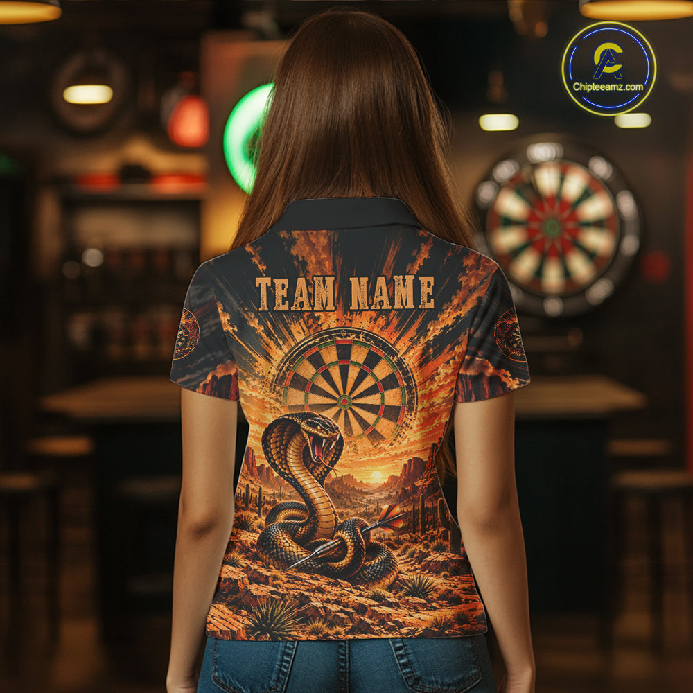 Personalized Cobra Snake Dart Jersey For Women Custom Desert Sunset Darts Apparel Darts Team Shirt NYN5048