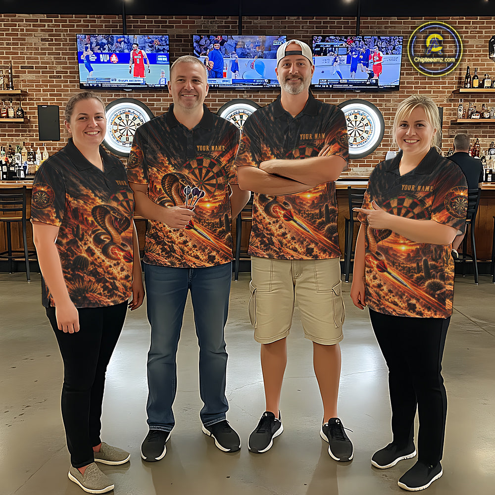 Personalized Cobra Snake Dart Jersey For Men Custom Desert Sunset Darts Apparel Darts Team Shirt NYN5048