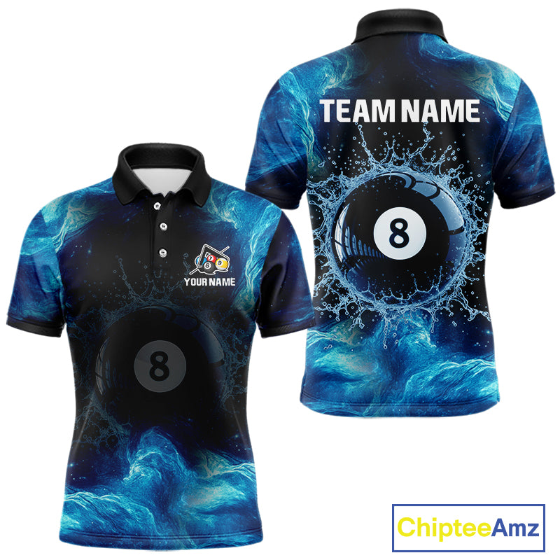 Personalized Ball 8 Billiard Polo & Quarter-Zip Shirt For Men 8 Ball Billiard Team Jersey NYN2310