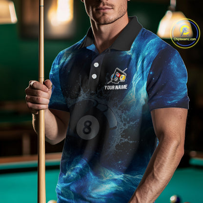 Personalized Ball 8 Billiard Polo & Quarter-Zip Shirt For Men 8 Ball Billiard Team Jersey NYN2310