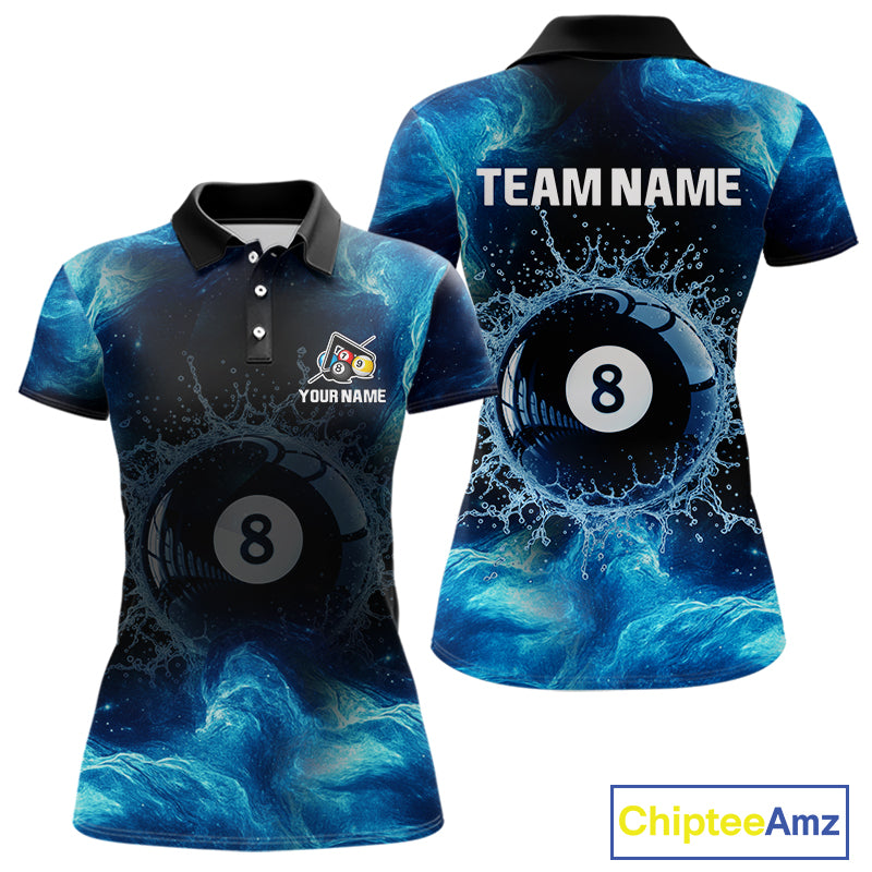 Personalized Ball 8 Billiard Polo & Quarter-Zip Shirt For Women 8 Ball Billiard Team Jersey NYN2310