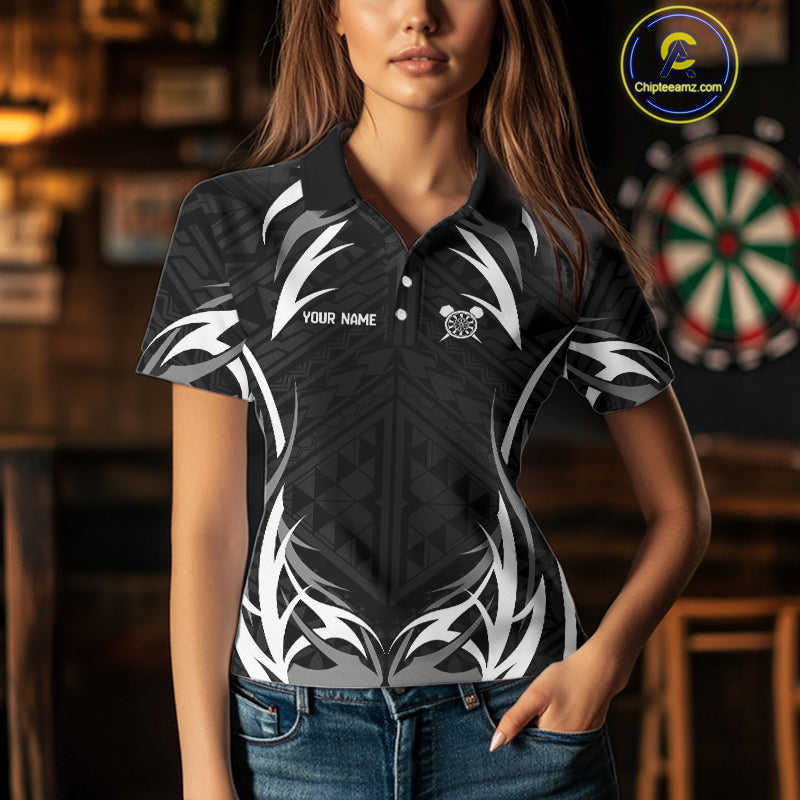 Personalized White And Black Dartboard Dart Shirts For Women Outfits Dart Team Jerseys NYN0041