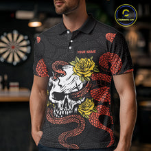 Load image into Gallery viewer, Custom Orange Cobra Roses Skull Dartboards Dart Shirts For Men, Dart Team Jerseys NYN0044