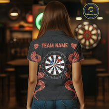 Load image into Gallery viewer, Custom Orange Cobra Roses Skull Dartboards Dart Shirts For Women, Dart Team Jerseys NYN0044