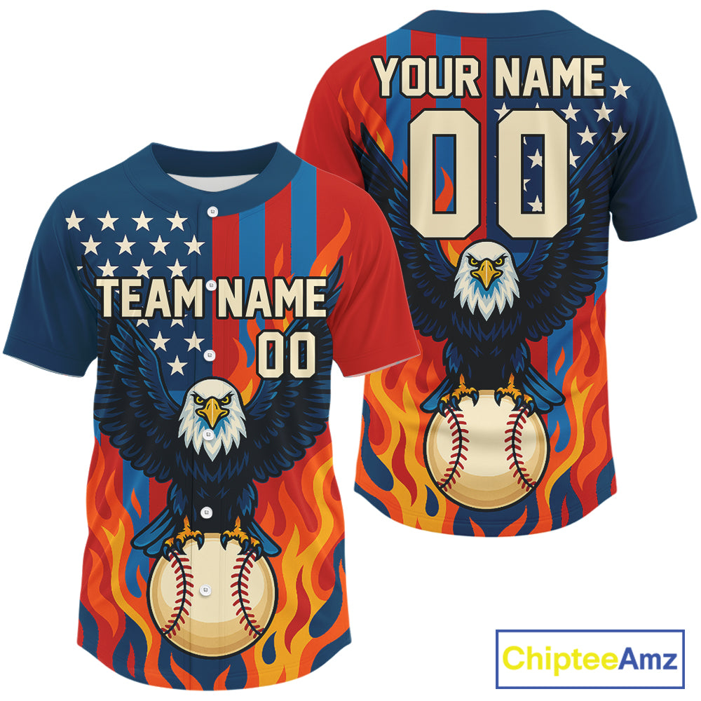 Men's Patriotic Baseball Jersey Custom US Flag Baseball Jersey For Newborns Personalized NYN1261