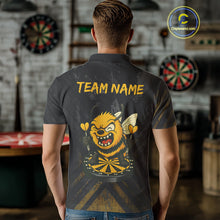 Load image into Gallery viewer, Custom Grunge Black Yellow Funny Bee Dart Polo Shirt For Men Dart Jerseys NYN1545