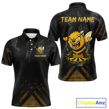 Load image into Gallery viewer, Custom Grunge Black Yellow Funny Bee Dart Polo Shirt For Men Dart Jerseys NYN1545