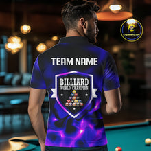 Load image into Gallery viewer, Personalized Blue Holographic Billiard Ball Shirt For Men Pool 8 Ball Billiard Team Jersey NYN2312