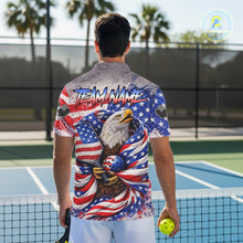 Load image into Gallery viewer, Custom Eagle US Flag Paint Pickleball Ball &amp; Paddle T-Shirt Patriotic Pickleball Jersey For Men NYN2580