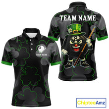 Load image into Gallery viewer, Green Grey Shamrock Funny 8 Ball Pool Men Billiard Shirt Custom St Patrick's Day Billiard Team Jerseys NYN2749