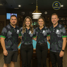 Load image into Gallery viewer, Green Grey Shamrock Funny 8 Ball Pool Men Billiard Shirt Custom St Patrick's Day Billiard Team Jerseys NYN2749