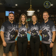 Load image into Gallery viewer, Grey Smoke Grim Reaper Cracked 8 Ball Pool Billiard Team Shirt Custom Billiard Jerseys For Men NYN2751