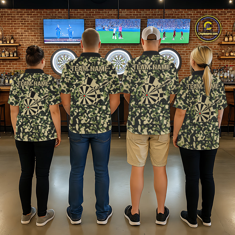 Custom Camouflage Pattern Dartboard Darts Polo Shirts For Women Outfits Darts Jerseys NYN2754