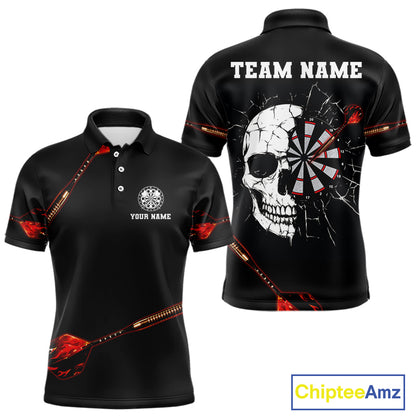 Custom Black And Red Dart Arrow Skull Dart Shirts For Men Outfits Dart Team Jerseys NYN0045