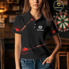 Load image into Gallery viewer, Custom Black And Red Dart Arrow Skull Dart Shirts For Women Outfits Dart Team Jerseys NYN0045
