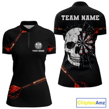 Load image into Gallery viewer, Custom Black And Red Dart Arrow Skull Dart Shirts For Women Outfits Dart Team Jerseys NYN0045