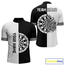 Load image into Gallery viewer, White And Black Dartboards Polynesian Tribals Dart Shirts For Men, Dart Jerseys NYN0048