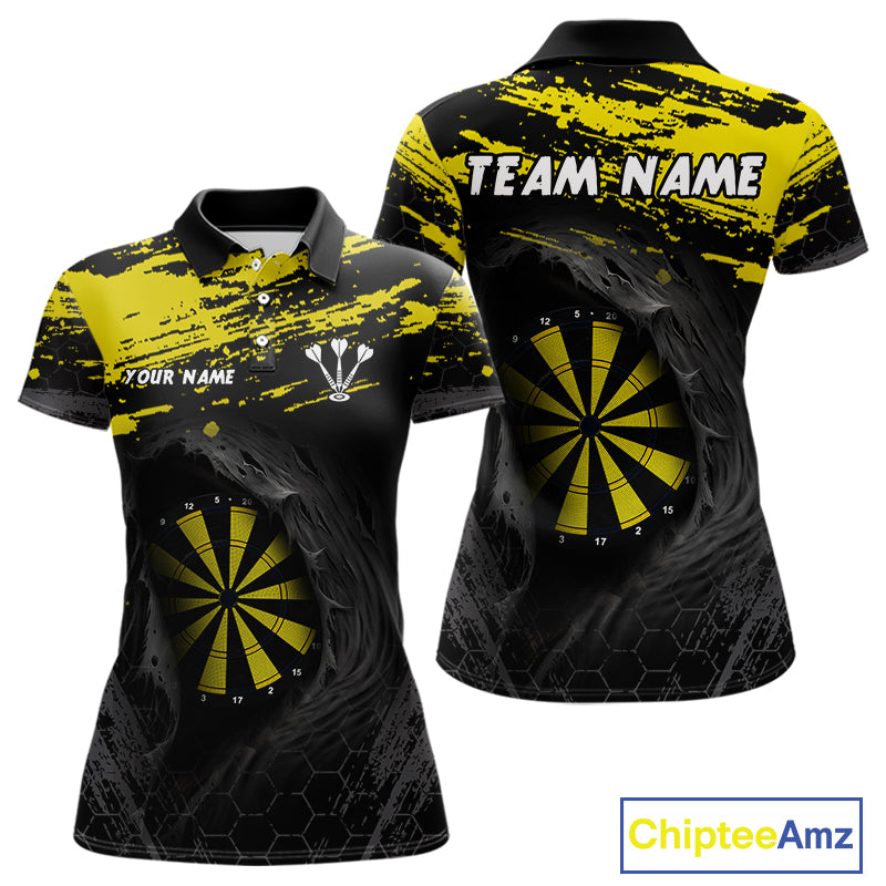Custom Black And Yellow Dartboards Hexagon Dart Shirts For Women Outfits Grunge Dart Jerseys NYN0049