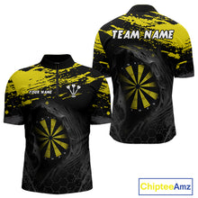 Load image into Gallery viewer, Custom Black And Yellow Dartboards Hexagon Dart Shirts For Men Outfits Grunge Dart Jerseys NYN0049