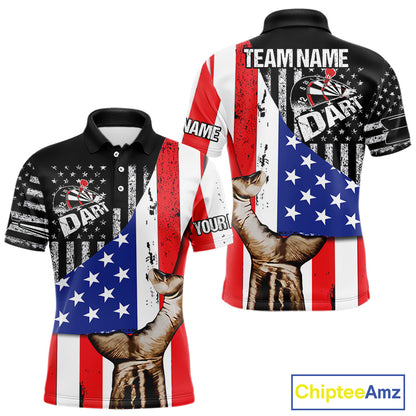 Multi-Color American Flag Dart Boards Dart Shirts For Men, Custom Dart Jerseys NYN0051