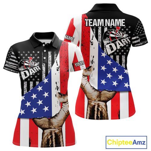 Multi-Color American Flag Dart Boards Dart Shirts For Women, Custom Dart Jerseys NYN0051