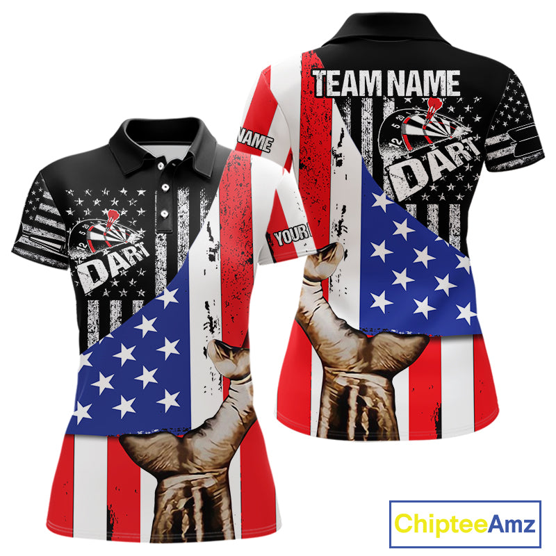 Multi-Color American Flag Dart Boards Dart Shirts For Women, Custom Dart Jerseys NYN0051