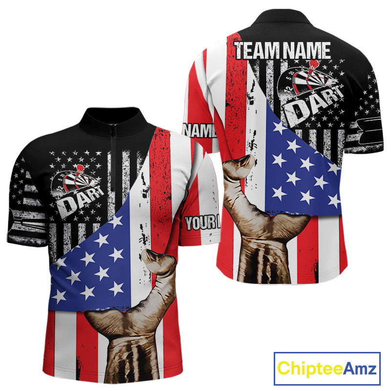Multi-Color American Flag Dart Boards Dart Shirts For Men, Custom Dart Jerseys NYN0051