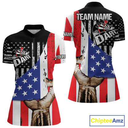 Multi-Color American Flag Dart Boards Dart Shirts For Women, Custom Dart Jerseys NYN0051