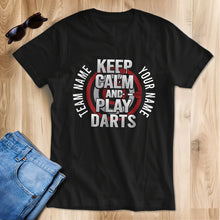 Load image into Gallery viewer, Keep Calm And Play Darts T-Shirts Custom Dart Shirt For Men And Women, Darts Gift NYN0209