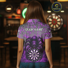 Load image into Gallery viewer, Mauve Skull Spider &amp; Dartboard Darts Shirt For Women - Custom Name &amp; Team Option NYN0394