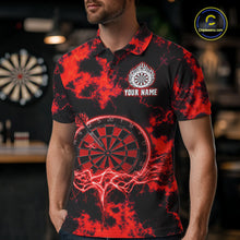 Load image into Gallery viewer, Thunder &amp; Lightning Red Dartboard Darts Shirt Custom Team Shirt For Men, Gift For Darts Players NYN3363