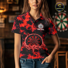 Load image into Gallery viewer, Thunder &amp; Lightning Red Dartboard Darts Shirt Custom Team Shirt For Women, Gift For Darts Players NYN3363