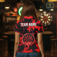 Load image into Gallery viewer, Thunder &amp; Lightning Red Dartboard Darts Shirt Custom Team Shirt For Women, Gift For Darts Players NYN3363