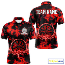 Load image into Gallery viewer, Thunder lightning red dartboard darts shirt for men custom team shirt