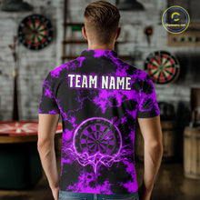 Load image into Gallery viewer, Thunder &amp; Lightning Purple Dartboard Darts Shirt Custom Team Shirt For Men, Gift For Darts Players NYN3364